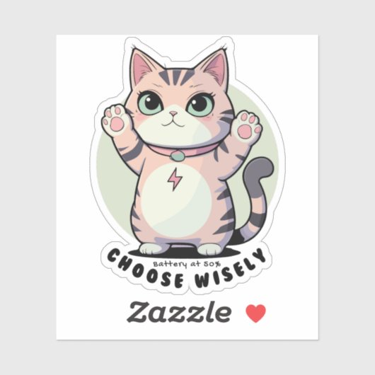 Battery at 50 Choose Wisely – Introvert Humour  シール (シート)