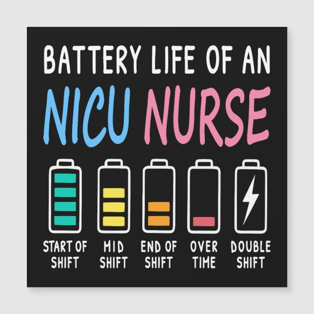 Battery life of a NICU nurse humor chart (正面)