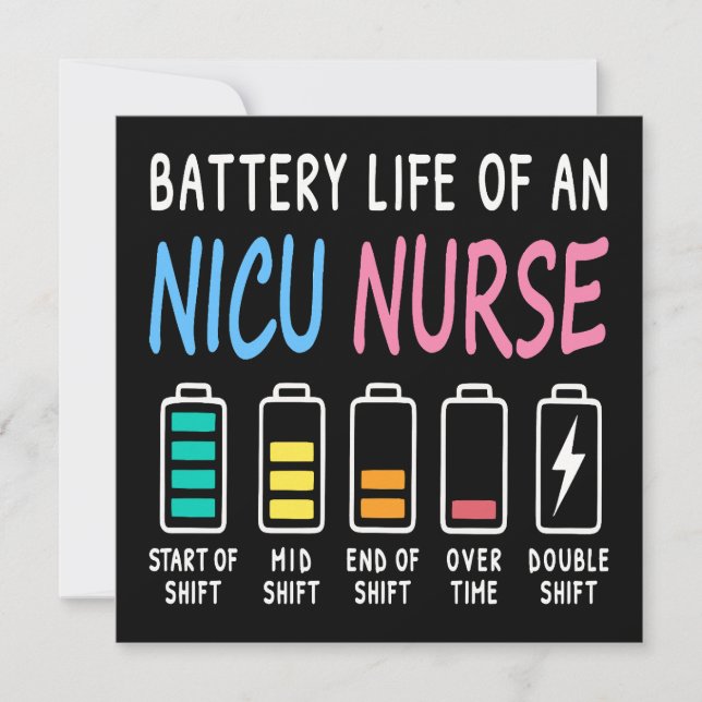Battery life of a NICU nurse humor chart (正面)