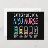 Battery life of a NICU nurse humor level ポストカード (正面/裏面)