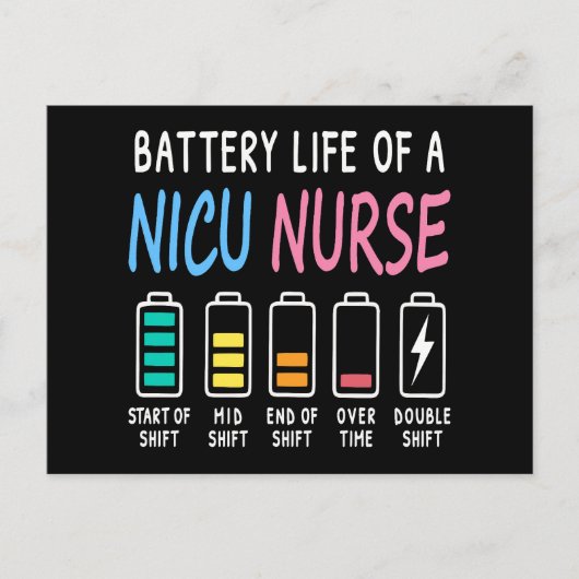 Battery life of a NICU nurse humor level ポストカード (正面)
