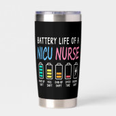 Battery life of a NICU nurse humor level 保温保冷タンブラー (背面)
