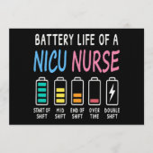 Battery life of a NICU nurse humor level 招待状 (正面)