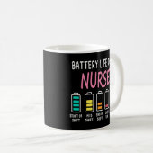 Battery life of a nurse humor chart コーヒーマグカップ (正面右)
