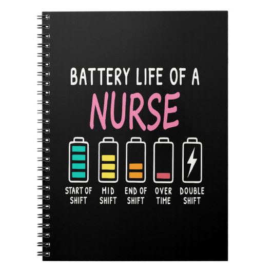 Battery life of a nurse humor chart ノートブック (正面)