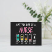 Battery life of a nurse humor chart ポストカード (スタンド正面)