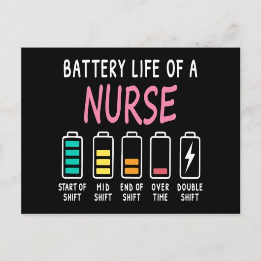 Battery life of a nurse humor chart ポストカード (正面)
