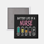 Battery life of a nurse humor chart マグネット (正面/裏面)