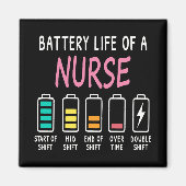 Battery life of a nurse humor chart マグネット (正面)