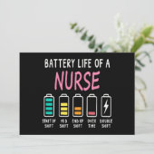 Battery life of a nurse humor chart 招待状 (スタンド正面)