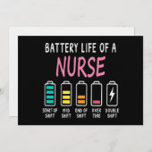 Battery life of a nurse humor chart 招待状 (正面/裏面)