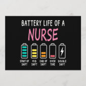 Battery life of a nurse humor chart 招待状 (正面)