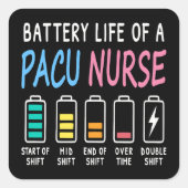 Battery life of a PACU nurse levels humor スクエアシール (正面)