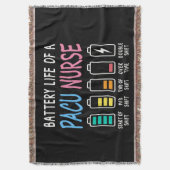 Battery life of a PACU nurse levels humor スローブランケット (正面縦)