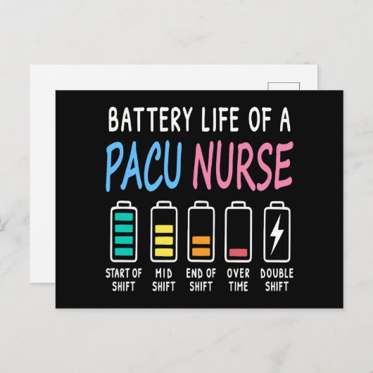Battery life of a PACU nurse levels humor ポストカード (正面/裏面)