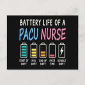 Battery life of a PACU nurse levels humor ポストカード (正面)