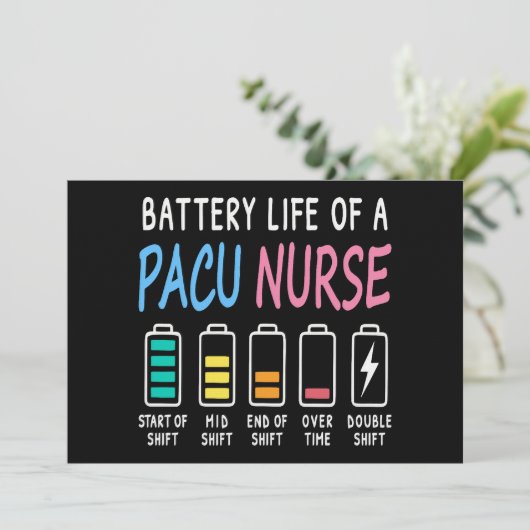 Battery life of a PACU nurse levels humor 招待状 (スタンド正面)