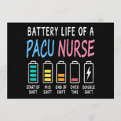 Battery life of a PACU nurse levels humor 招待状 (正面)
