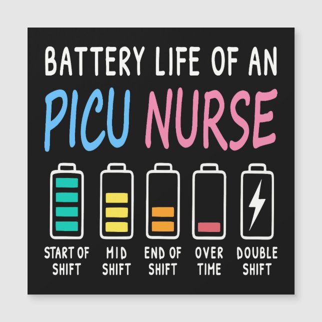 Battery life of a PICU nurse humor chart (正面)
