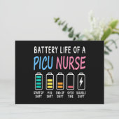 Battery life of a PICU nurse humor chart 招待状 (スタンド正面)
