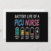 Battery life of a PICU nurse humor chart 招待状 (正面/裏面)