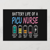Battery life of a PICU nurse humor chart 招待状 (正面)
