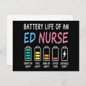 Battery life of an ED nurse levels humor ポストカード (正面/裏面)