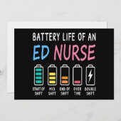 Battery life of an ED nurse levels humor 招待状 (正面/裏面)