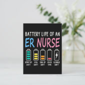 Battery life of an ER nurse humor chart ポストカード (スタンド正面)