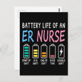 Battery life of an ER nurse humor chart ポストカード (正面/裏面)