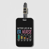 Battery life of an ER nurse humor chart ラゲッジタグ (正面縦)