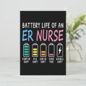 Battery life of an ER nurse humor chart 招待状 (スタンド正面)