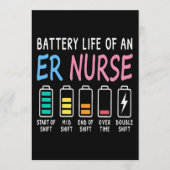 Battery life of an ER nurse humor chart 招待状 (正面)