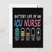 Battery life of an ICU nurse humor chart ポストカード (正面/裏面)