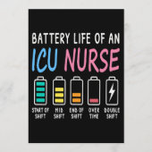 Battery life of an ICU nurse humor chart 招待状 (正面)