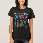 Battery life of an ICU nurse humor chart Tシャツ (正面)