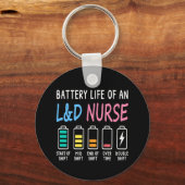 Battery life of an L&D nurse humor chart キーホルダー (裏面)