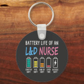 Battery life of an L&D nurse humor chart キーホルダー (正面)