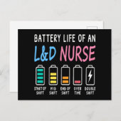 Battery life of an L&D nurse humor chart ポストカード (正面/裏面)