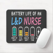 Battery life of an L&D nurse humor chart マウスパッド (マウス)
