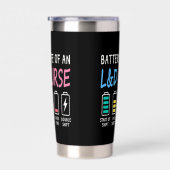 Battery life of an L&D nurse humor chart 保温保冷タンブラー (右面)