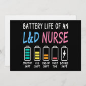 Battery life of an L&D nurse humor chart 招待状 (正面/裏面)