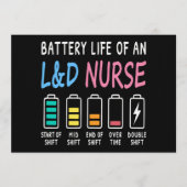 Battery life of an L&D nurse humor chart 招待状 (正面)