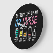 Battery life of an OR nurse humor chart ラージ壁時計 (傾斜)
