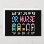 Battery life of an OR nurse humor chart 招待状 (正面/裏面)