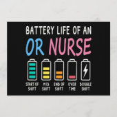 Battery life of an OR nurse humor chart 招待状 (正面)