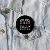 Battery life of an OR nurse humor chart 缶バッジ (インサイチュ)