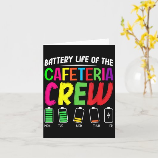 Battery Life Of The Cafeteria Crew - Funny School  カード (黄色い花)