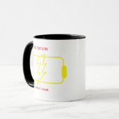 Battery Low Energy – Funny Low Battery Coffee Mug マグカップ (正面左)
