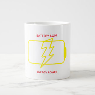 Battery Low Mug – Funny Energy Low Coffee Mug ジャンボコーヒーマグカップ